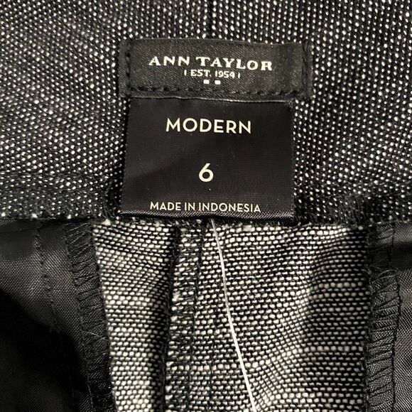 Ann Taylor Modern Fit Trousers Gray Pleat Front Dress Pants Office Career Size 6 - Picture 6 of 7